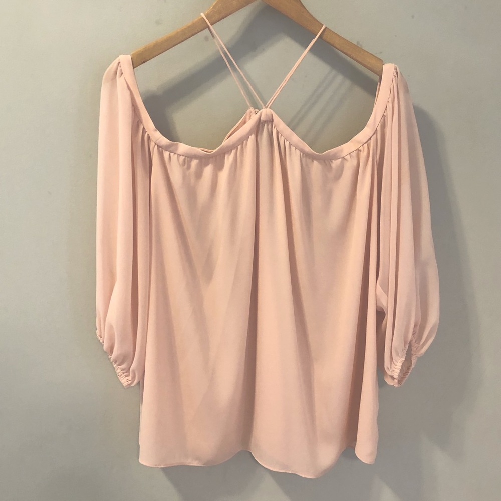 1.State Off-the-Shoulder Halter Neck Blouse, XL